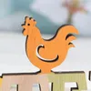 Novelty Items 2pcs Colorful Wooden Letter Ornament Easter Desktop Decorative Rooster And Flower Model Accessory For Home Office