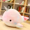 28 cm bella colorata Narwhal peluche giocattoli farciti balena unicorno pesce carino bambola animale morbido cuscino per bambini ragazze regalo di compleanno per bambini LA596