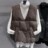 Gilet da donna Moda Autunno Inverno Gilet in pelle Cappotto in cotone Top corto con scollo a V Gilet caldo Giacca femminile 2023