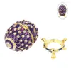 Schmuckbeutel im Fabergé-Ei-Stil, dekorativer Scharnier-Ohrringhalter, Reise, handbemalt, emailliert, für Frauen, magnetischer Verschluss, Kristallbox