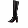 Wintermarken Damen Hohe Stiefel Luxus Designer Red Lock Kate Botta Booty Spitzschuh High Heels Lady Booties Party Hochzeit Schuhe