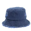 Cappello da pescatore con foro in denim vintage lavato pescatore casual nappa unisex cappelli di giunzione cappello da sole estivo per esterni HCS288