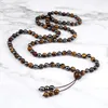 Anhänger Halsketten Natürliche Tigerauge Stein Perlenkette Für Männer Mode Hämatit Geknotet Gesundheitsschutz Schmuck Handgemachte Yoga Wrap