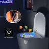 Nattlampor smart pir rörelse sensor toalettstol nattljus USB laddningsbar badrum ledt toalettljus 16/8 färger vattentät wc bakgrundsbelysning p230331