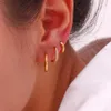 Fabricante de pendientes de aro circulares de 2,5mm de varios tamaños, aretes Huggie redondos geométricos de acero inoxidable para mujer