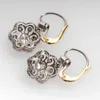 Dangle Earrings Gorgeous Flower Crystal Wedding Ladies Fashion Jewelry Micro Pave White Cubic Zircon Drop Gift