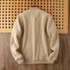 Men's Jackets Autumn And Winter Polar Fleece Solid Round Neck Jacket Warm Thickened Baseball Amikaki Top