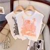 女性用セーターホワイトフォレストオランウータンニットプルオーバーベスト豪華な刺繍女性トップス春夏のノースリーブニットウェアフレンチTシャツ