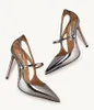 エレガントなブランドBovary Aquazzura Heel High Women Surface Sandals Shoes Leath Square Toe Mule Walking Lady Sandalias 35-43 Box