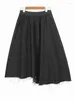 Skirts High Elastic Waist Black Denim Irregular Burr Long Half-body Skirt Women Fashion Tide Spring Autumn M985