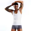 Tenue de Yoga M-XXL hommes corps façonnage gilet respirant confortable forte pression sans couture colle Abdomen dos droit collants