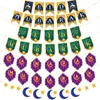 Parti Dekorasyon Eid Mübarek Banner Ramazan Dekorasyon Malzemeleri Duvar Dekoru Hediye Moon Star için Asabilir