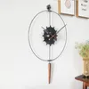 Grande relógio preto de nogueira preta Nórdica Minimalista Espanhol Decorativo Relógio Sala de estar criativa Decoração de parede de arte moderna de engrenagem moderna