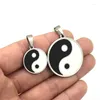 Hänge halsband mode uttalande rostfritt stål tai chi yin yang fisk för diy halsband charm kontakt smycken tillbehör