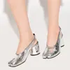 Scarpe eleganti da donna Décolleté con punta divisa Tabi Chic in pelle argento metallizzato Décolleté con tacco alto firmati