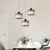 Hängslampor moderna LED -lampor kristallbelysning fixtur matsal levande järnlampa kreativ kub armatur svart glans