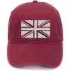 Berretto da baseball Lyprerazy Union Jack Flag in cotone lavato regolabile da uomo e da donna unisex, berretto da baseball con stampa floccata fresca Hip Hop