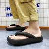 Gai Bathroom Anti-slippers slippers men flip flop 4.5cm وسادة ناعمة سميكة الشرائح الشاطئ الصيفية الصيفية منصة المنزل أحذية 230403