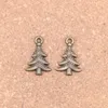 Juldekorationer 96 st charms Tree 21x14mm antika hängsmycken vintage brons smycken diy för armband halsband 231123