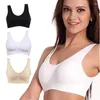 Yoga outfit kvinnor solid behåar väst sömlös behå ingen dyna underkläder trådlöst bekväm aktiv bralte brassiere kvinna plus storlek 2xl