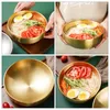 Miski Sałatka z makaronem ze stali nierdzewnej Sałatka z zupą ramen mieszając japońską przekąskę ryżowe metalowe płyty zbożowe