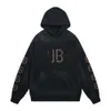 Balenciaga hoodies hoodie tröja Paris mode märke 2023 lera handmålad sliten tvätt gammal gjord långärm b -familj unisex hooded