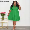 Plus size jurken Waterarea vaste shirts kleden vrouwen A-lijn geplooide 2023 zomer casual streetwear vestidos kleding