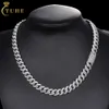 10mm 12mm 3 rader Moissanite Bubble Cuban Link Chain Pass Diamond Tester S925 Mossanite Iced Out Hip Hop Jewelry Mens Fashion 0W1K