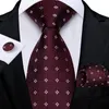 Bow Ties Dark Red Blaid Silk Silk for Men Classic 8cm Business Party Party Association