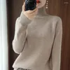 Kadın Sweaters Kadınlar Örtü Örtüsü Yavurucu Yüksek Boyun Kazak Altılar Düz Renk Streç Harajuku Sonbahar Kış Giysileri Leydi Üstleri Beyaz