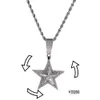 Collier avec pendentif pentagramme rotatif incrusté de diamants, nouveau Style Hip-hop, bijoux de rue tendance populaire