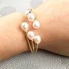 Bangle Natural Freshwater Pearl Bangles Peacock Tail Shape Charms Bracelet Women Jewelry Accessories Adjustable Opening Size 7-8mm