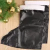 Christmas Decorations Garment PU Leather Boots Santa Claus Shoes Gift Item For Men Black