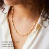 Vente chaude plaqué or en acier inoxydable lien cubain chaîne collier ras du cou trombone collier plaqué or lien chaîne bijoux