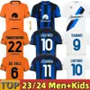 LUKAKU Soccer Jerseys BARELLA CORREa INTERS Milan GIROUD IBRAHIMOVIC LAUTARO MILANS THEO 23 24 Football Shirt 2023 2024 Uniforms Men Kids Kits Sets 28 26 S M L