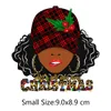 Black Girl Christmas Aufnäher zum Aufbügeln für Kleidung, Frauen, DIY-Wärmeübertragungsaufkleber für Kleidung, T-Shirt, Jeans, Rucksäcke, Kapuzenpullover, Applikation, Thermotransfer