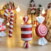 Julekorationer 1Set Big Lollipop Candy Cane Tree Hanging Pendant Noel Xmas Gifts År Ornament 2023 Hem 231102