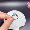 Cluster Rings Classic Silver Six Ring For Daily Wear 3ct 9mm VVS Grade Natural Topaz 925 Light Blue Jewelry