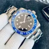 Luxury Watch For Mens Watches For Men Watchs High Quality 40mm Automatisk mekanisk klocka Rostfritt stål Blue Black Ceramic Sapphire -armbandsur Montre de Luxe