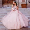 Roze quinceanera jurken nieuwe elegante lieverd kralen Appliques Sweet 15 Party Celebrity Teens Evening Prom DraSs Jurk Custom Made BC15736