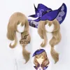 Costumi Catsuit Gioco Genshin Impact Lisa Cosplay Parrucca da 65 cm Accessori per costumi da festa di Halloween per unisex