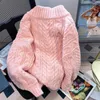 女性のセーターebaihuiフレンチスタイルの女性セーター弓飾りVネックレディースニットウェア秋の冬のピンクストレートバレル怠zy