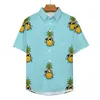 Heren casual shirts Ananas ananas zonnebril fruit strandoverhemd Hawaiiaanse nieuwigheid blouses mannelijk bedrukt plus maat 4XL