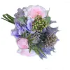 Dekorativa blommor kreativa konstgjorda blomma inte visnar miljövänlig handbukett brud hembröllop