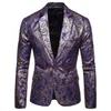 Casual Blazer Jacket Suit Suit High-end Fashion Luxury Męskie Złote Floral Blazers Busines