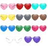 Lunettes de soleil Love Heart sans monture, teinte transparente, métal rétro, mode, nuances de couleur bonbon