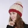 Czapki czapki/czaszki czaszki yangdoudou moda jesień i zimowe dwukolorowe czapki ręcznie robione ciepła mozaika długa piłka dla kobiet Scot22