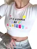 T-shirt da donna T-shirt da donna con stampa grafica Y2k Top carino Kawaii Girocollo Manica corta Lettera T-shirt E Ragazze Abbigliamento estivo per adolescenti Streetwear 230403