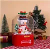 Christmas Snowman House Music Box Light Santa Claus Holiday Block Toy Gift