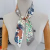 Sarongs New Fashion All-match Korean Version Mayan Jungle Animals silk scarf Twill Long Strip Small Scarf Tie Bind a bag Ribbon Streamer P230323